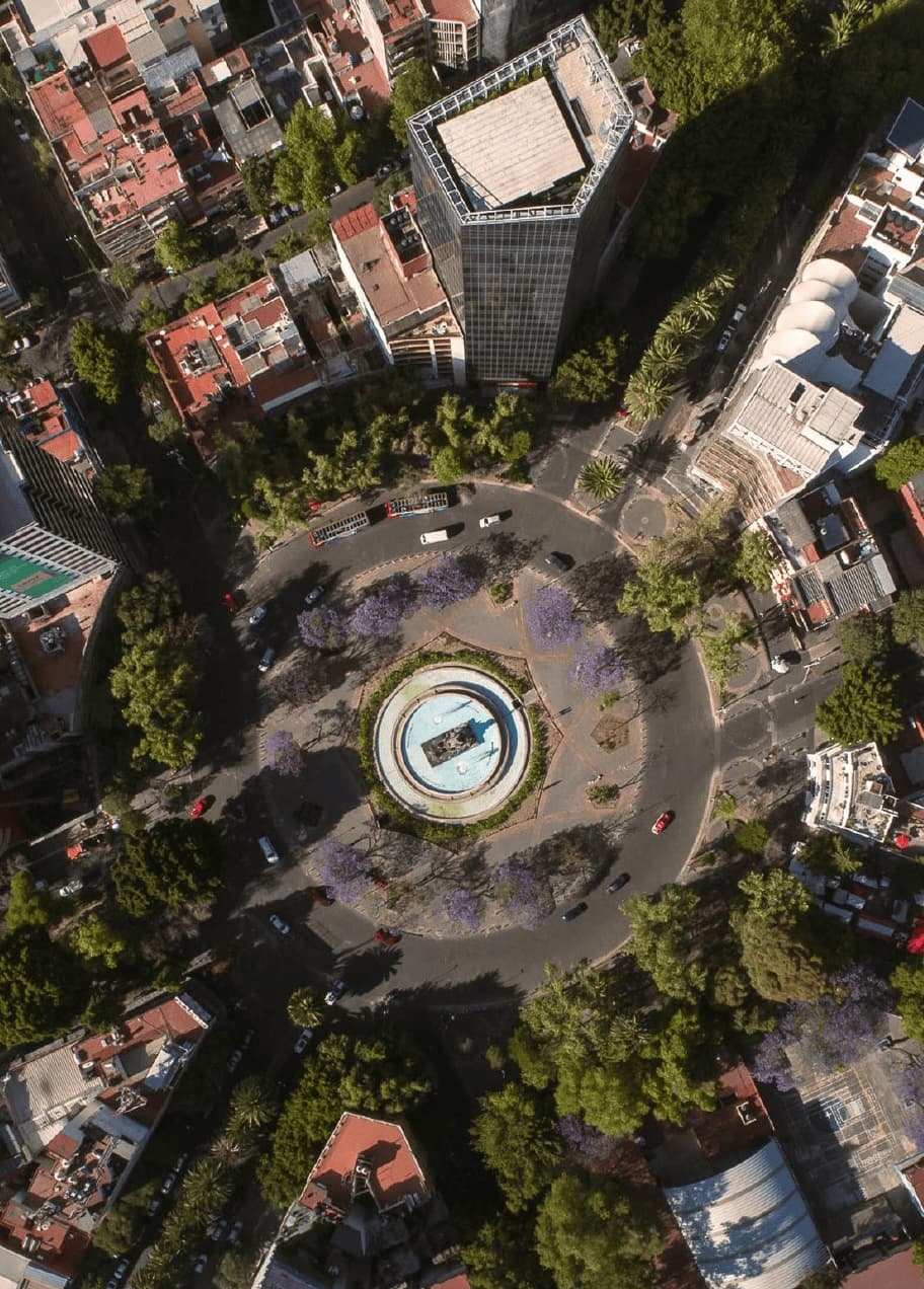 Vista aérea de la zona donde se ubica una sede Flexo